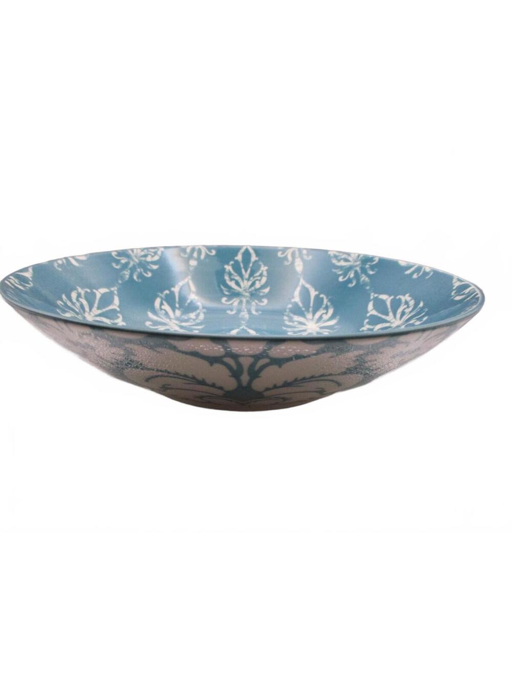 Certified International Geoff Tygret Blue White Porcelain Serving Bowl 9"